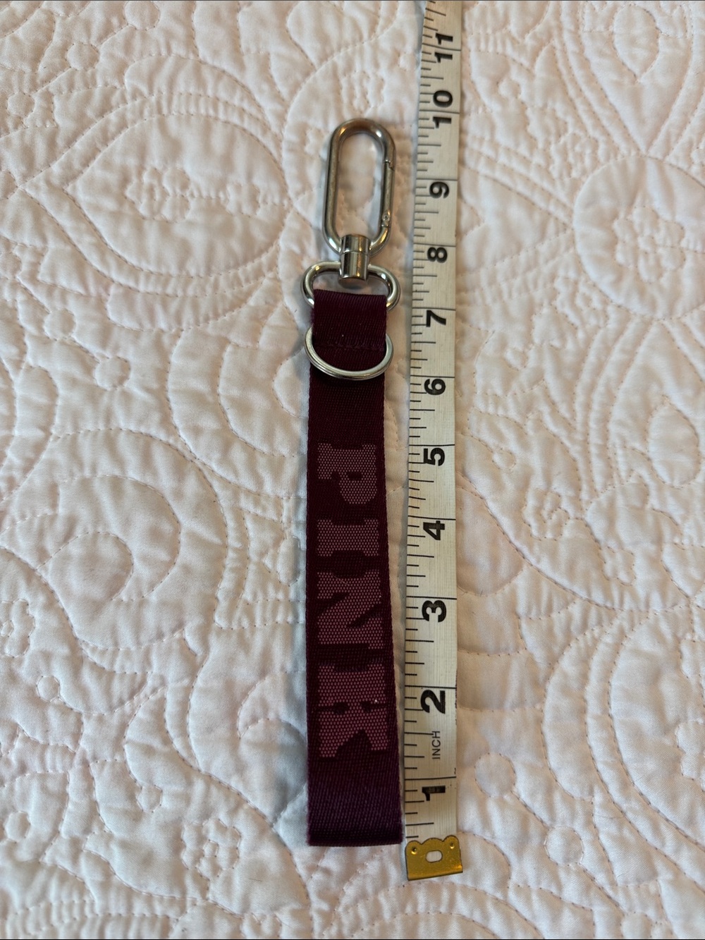 Pink - Burgundy Key Fob Wristlet Strap